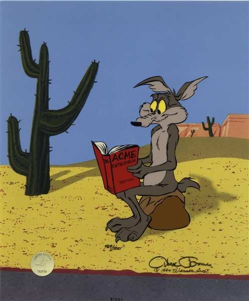 Chuck Jones Signed Limited Edition Hand-Painted Cel of Wile E. Coyote